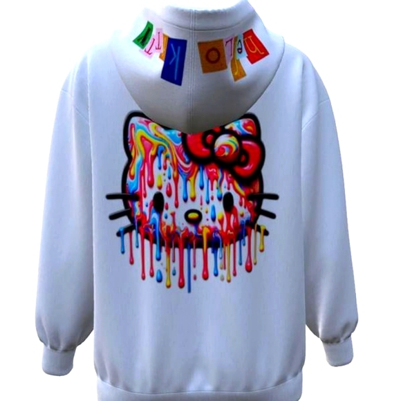 NEW Sanrio Hello Kitty Pullover Graphic Hoodie Girls Junior Sizes SM MD LG XL. - Picture 1 of 4